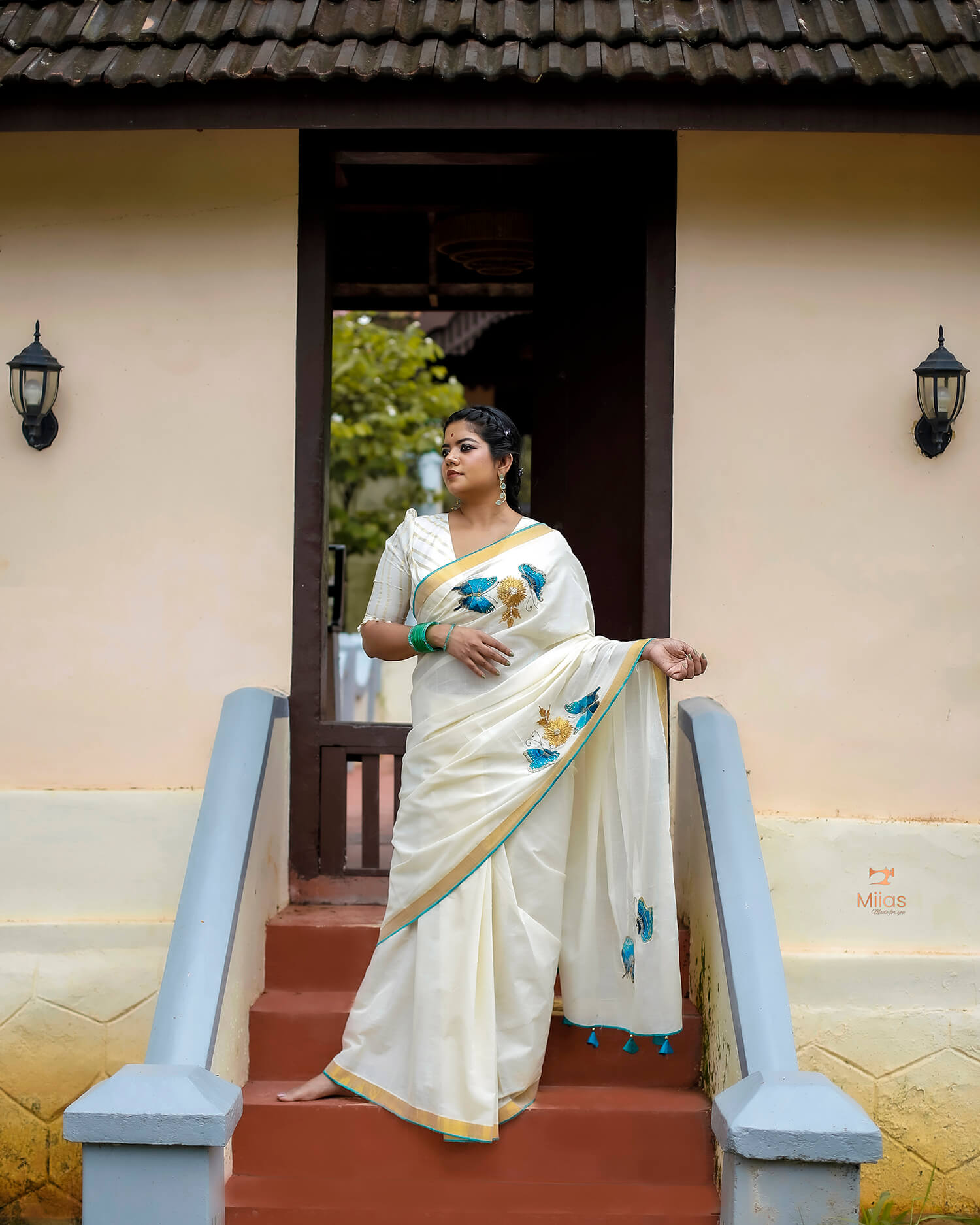 Kerala Cotton Saree & Unstitched Blouse-Onam 2025
