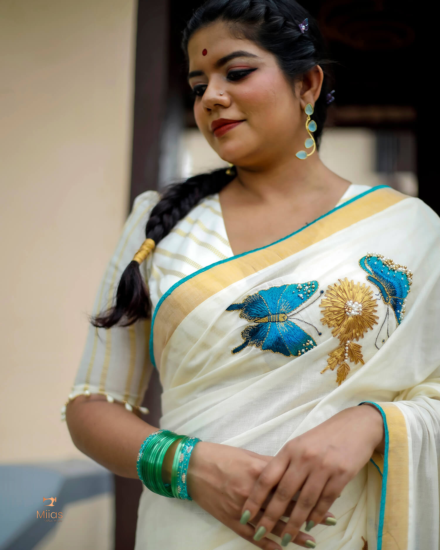 Kerala Cotton Saree & Unstitched Blouse-Onam 2025