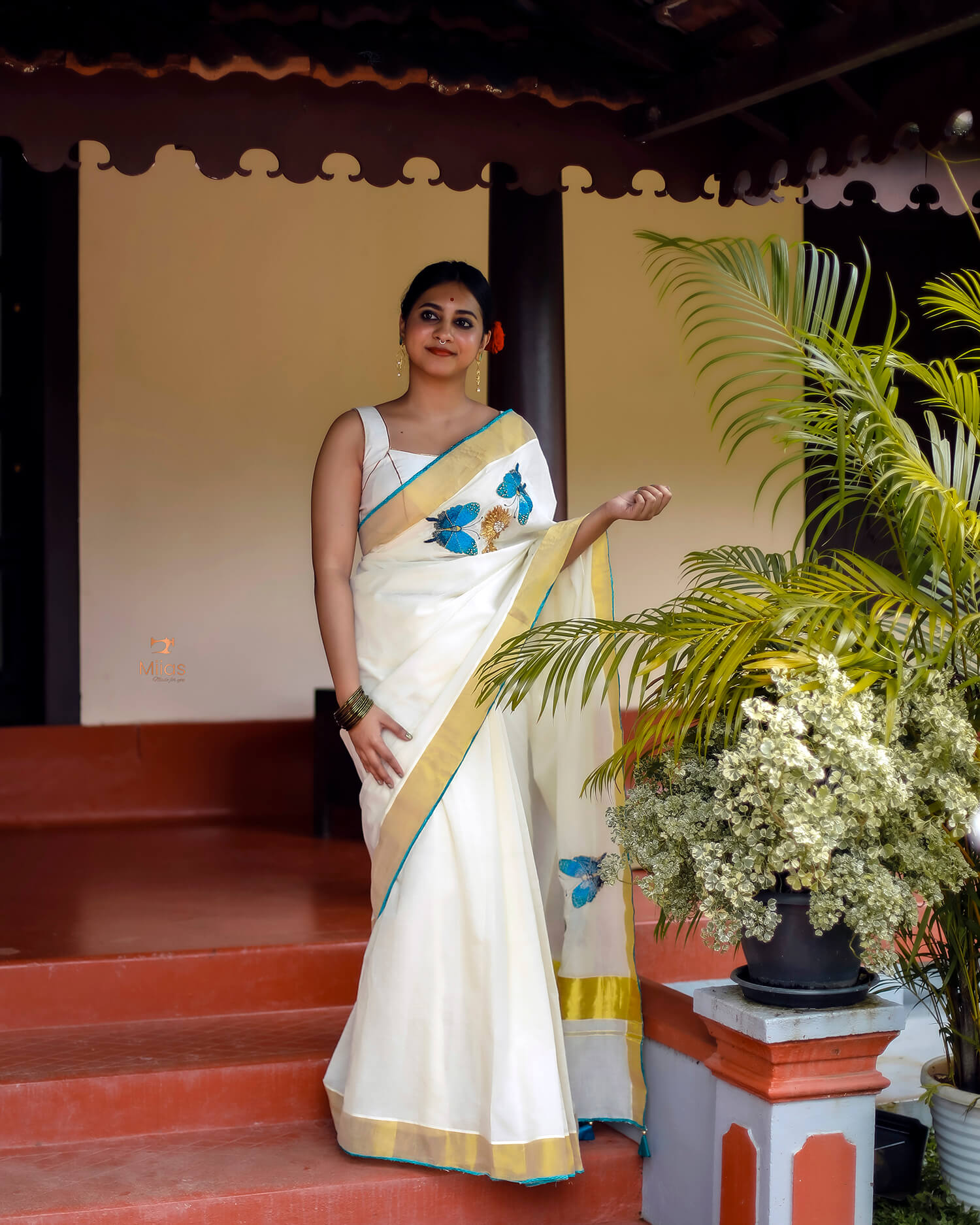 Kerala Cotton Saree & Unstitched Blouse-Onam 2025