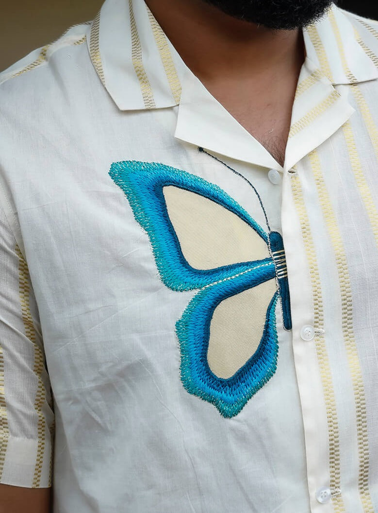Men's Premium Lurex Kora Cotton Shirt-Onam 2025