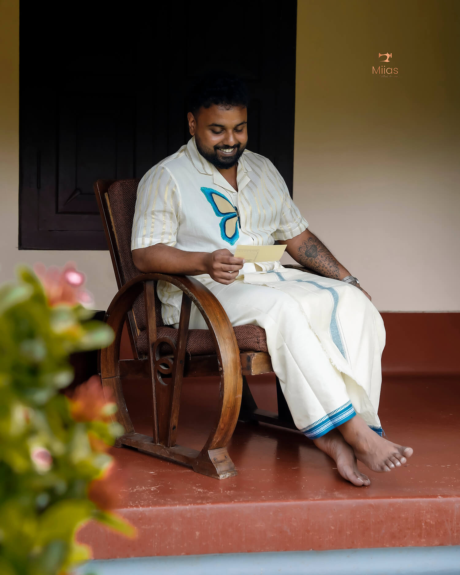 Men's Premium Lurex Kora Cotton Shirt-Onam 2025