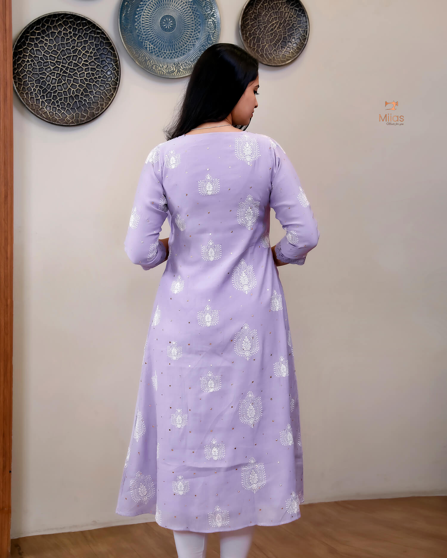 Crushed Dhara Silk | A-Line Top & Dupatta Set | Dusty Lilac