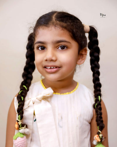 Embroidered Kora Cotton Frock | Pleated A-Line Kids’ Dress