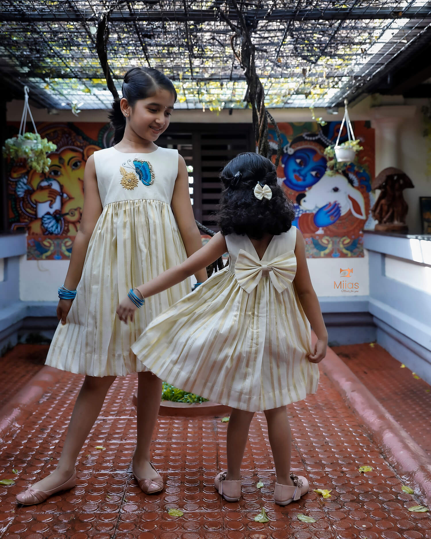 Lurex Cotton Frock for Kids -Festive Wear-Onam 2025