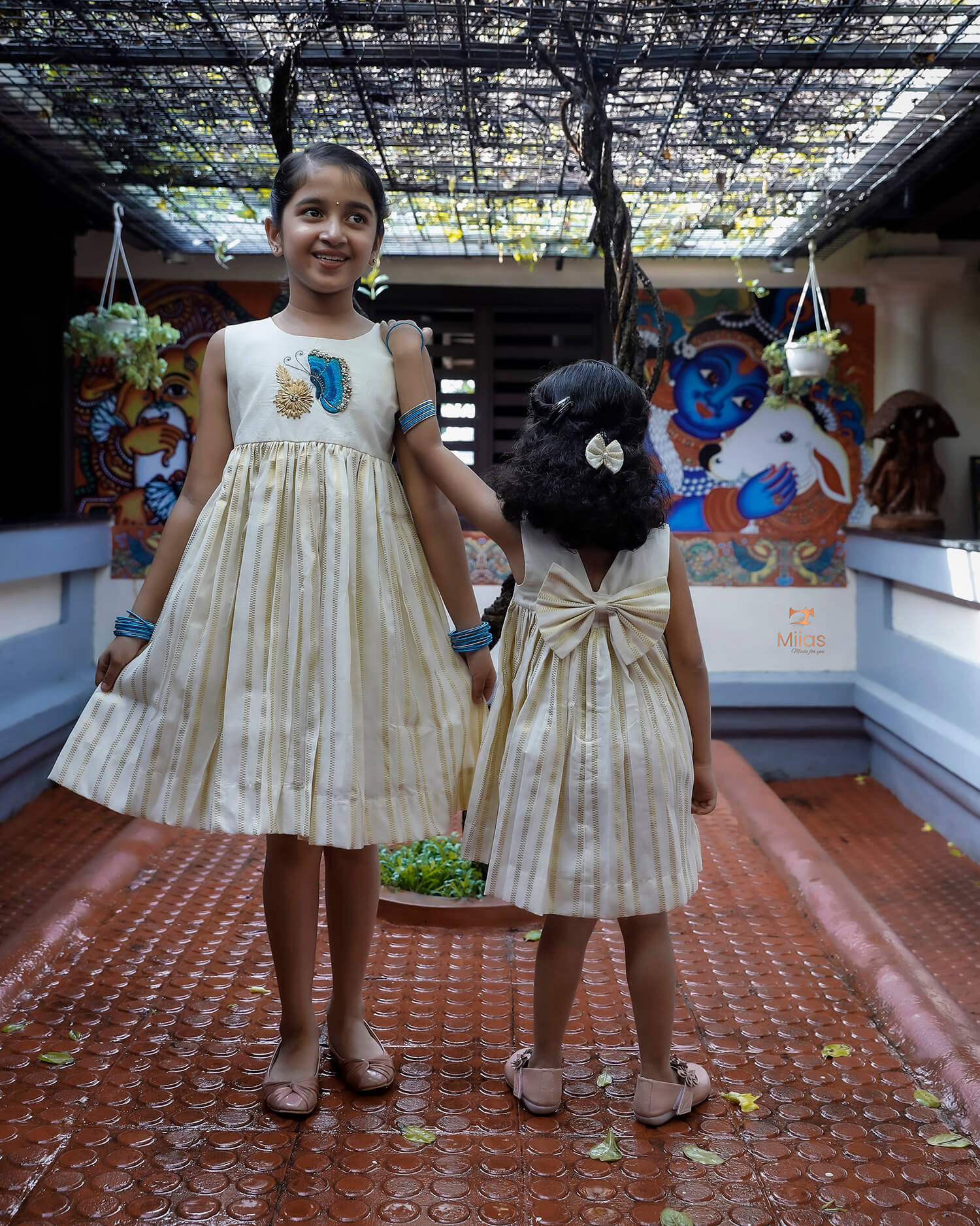 Lurex Cotton Frock for Kids -Festive Wear-Onam 2025