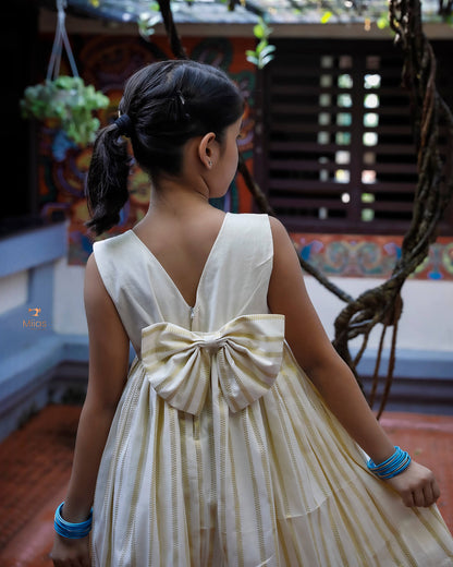 Lurex Cotton Frock for Kids -Festive Wear-Onam 2025