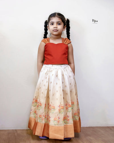 Semi-Silk Blouse | Cotton Tissue Skirt Set