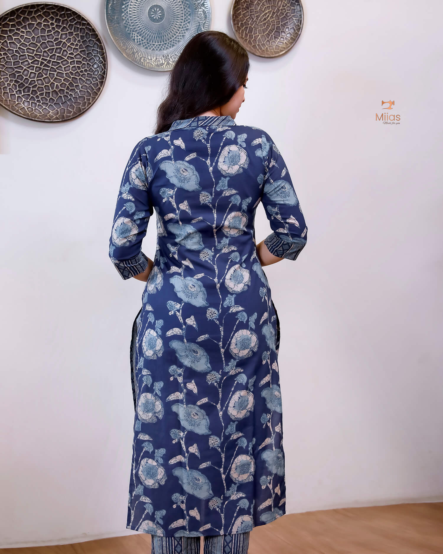 Cotton Co-ord Set | Printed Top & Bottom | Blue