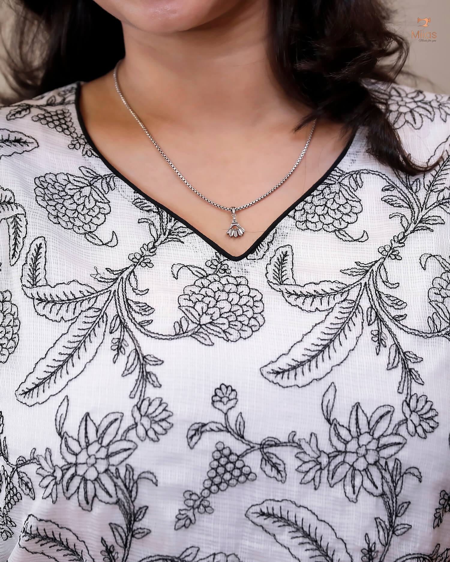 Super Net Suit Set: Graceful 3-Pc Embroidered Dresswear-Black Thread Work