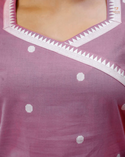 South Flex Cotton Co-ord Set | Butta Top + Striped Bottoms | Pink