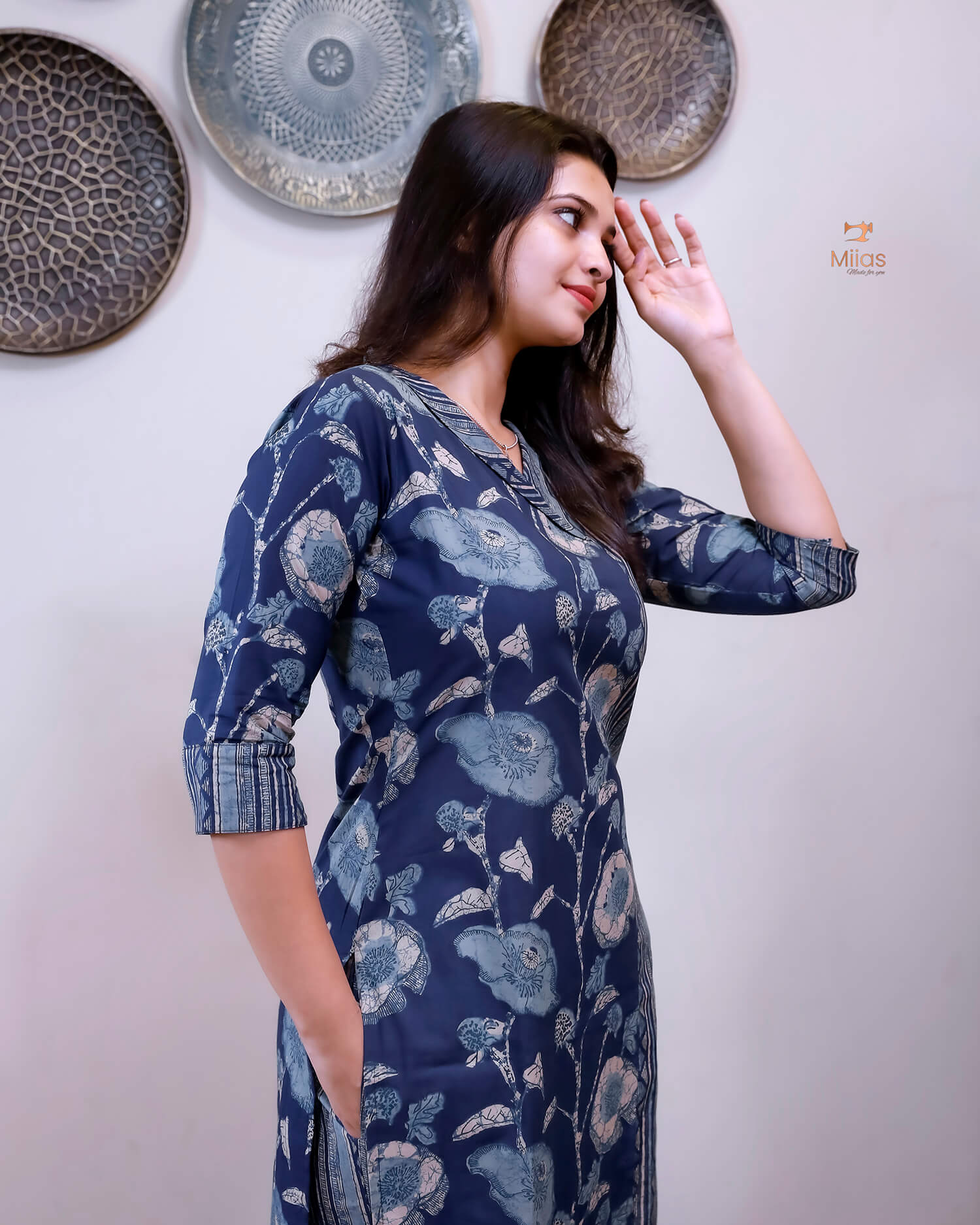 Cotton Co-ord Set | Printed Top & Bottom | Blue