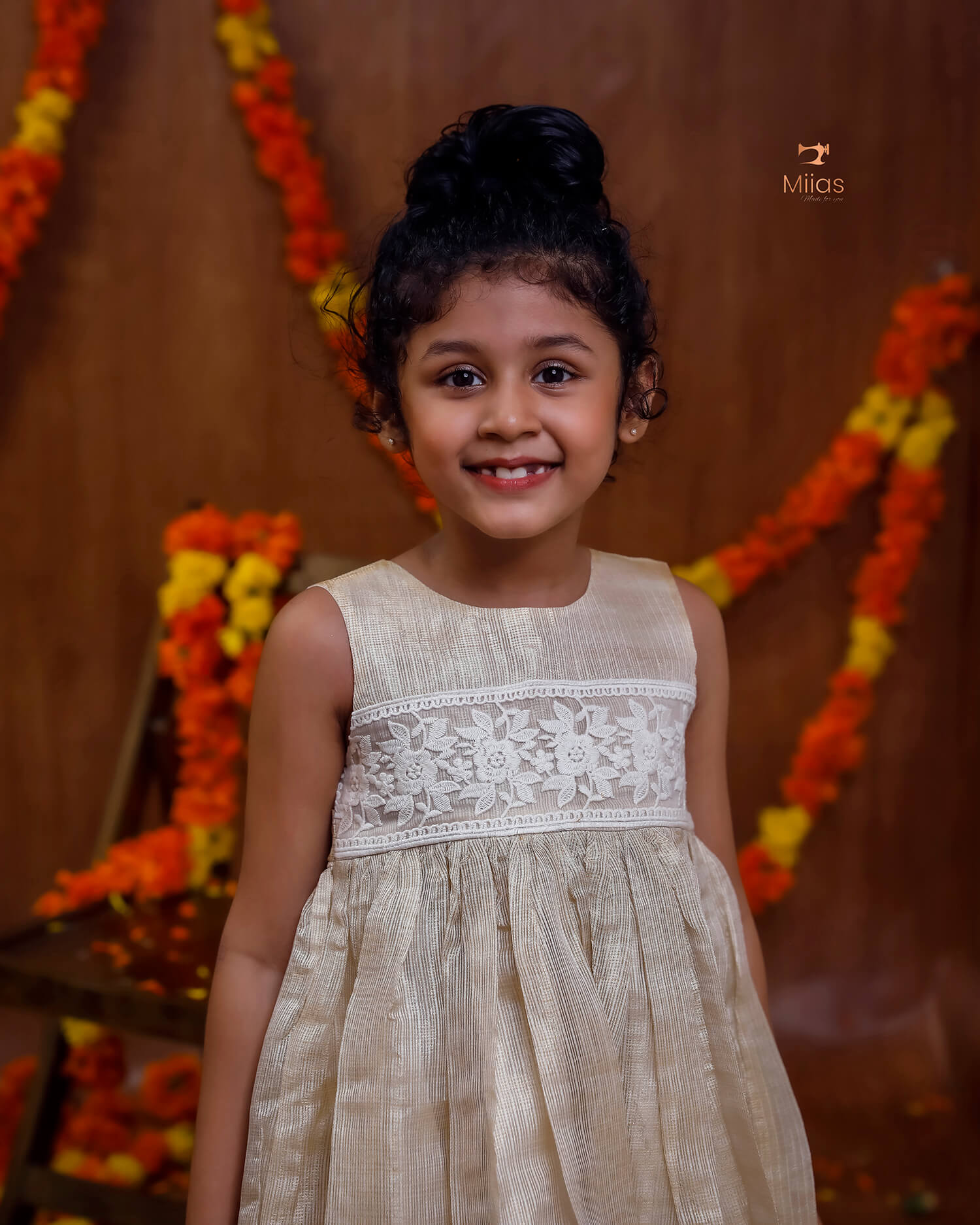 Elegant Kotta Check Kids Frock with Lace & Back Zip – Soft Cotton
