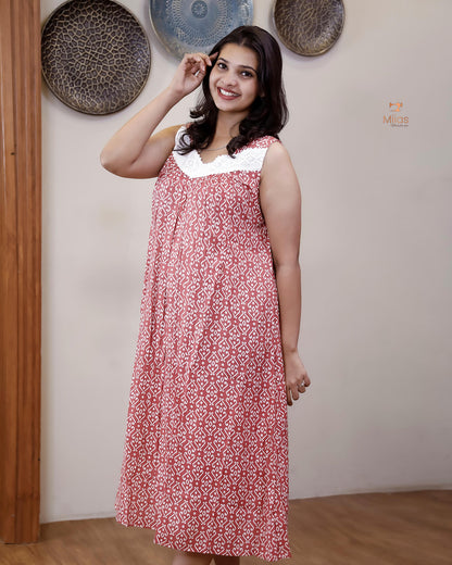 Cotton Maternity Dress: Ultimate Comfort & Nursing Access-Pink