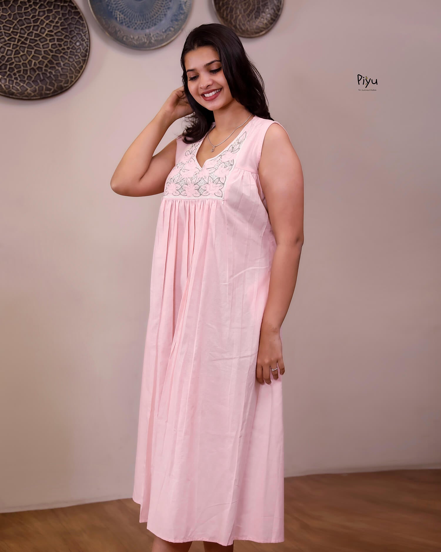 Cotton Sleeveless Maternity Nursing Dress