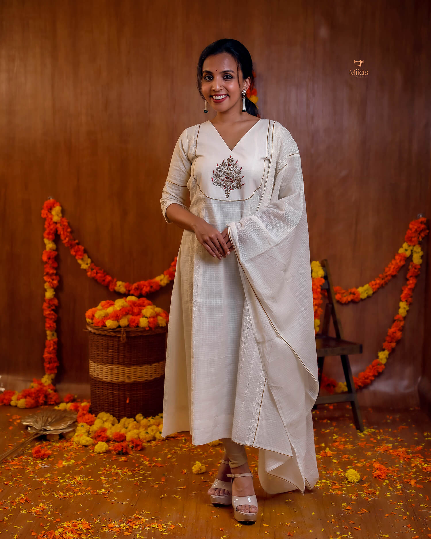 Cotton Kota Kurti with Gota Patti & Dupatta – Festive Elegance