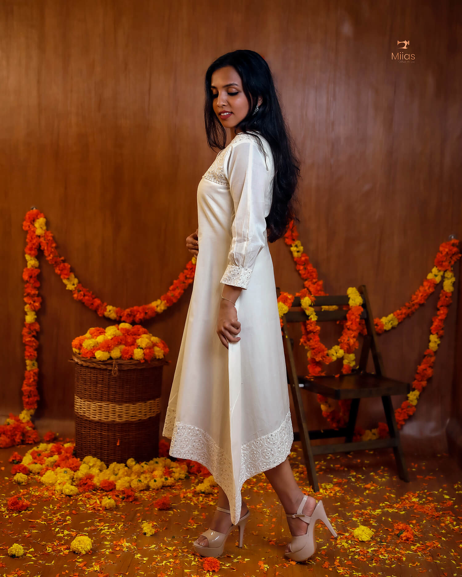 Sequined Kora Cotton Kurti – Breathable & Stylish