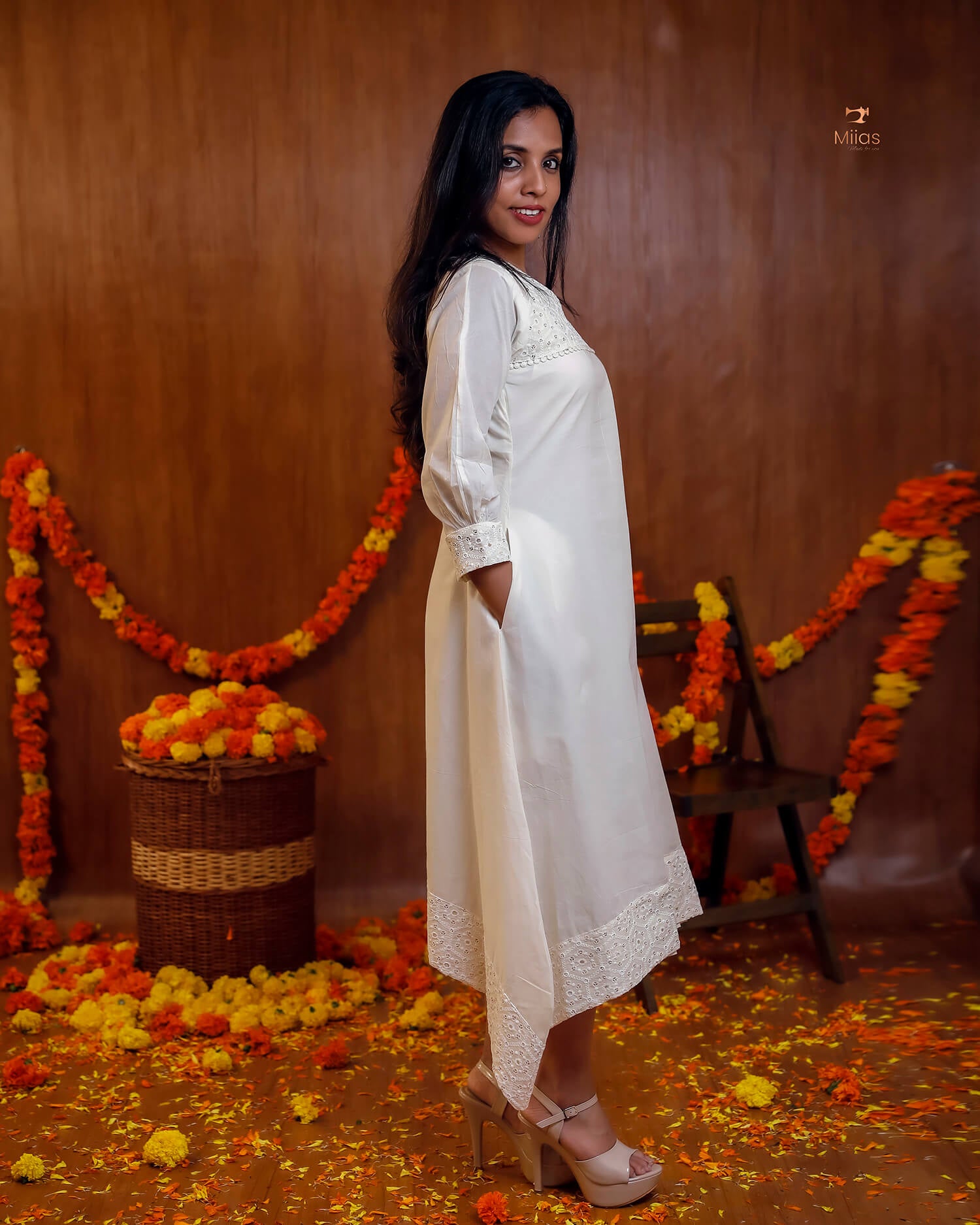 Sequined Kora Cotton Kurti – Breathable & Stylish