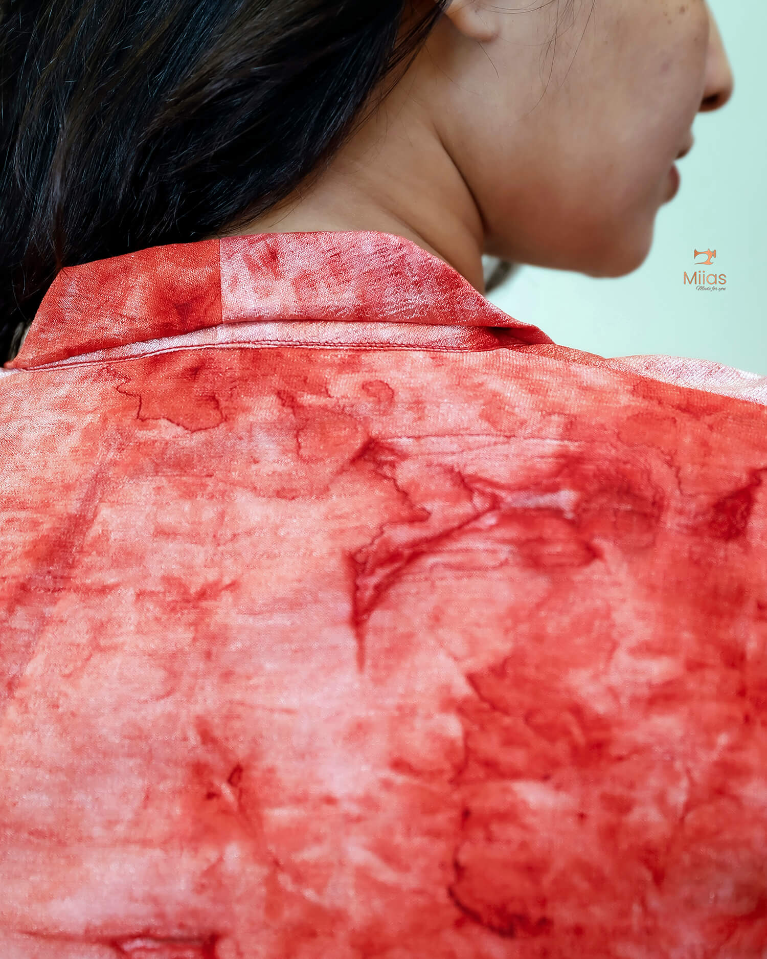 Badri Silk Angrakha Kurti - Timeless Tie & Dye-Orange