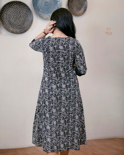 Cotton Kurti with Pintuck Smocking & Pocket