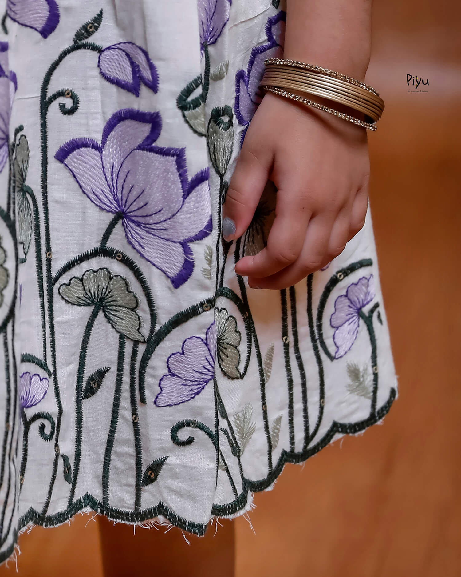 Soft Kora Cotton Embroidered Frock – Twirly A-Line Dress for Kids