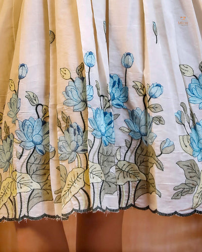 Adorable Embroidered Kora Cotton Frock for Kids – Light & Comfy