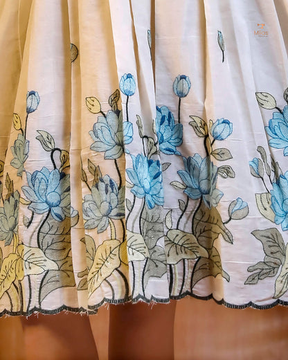 Adorable Self-Embroidered Kora Cotton Frock for Kids – Light & Comfy