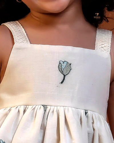 Adorable Embroidered Kora Cotton Frock for Kids – Light & Comfy