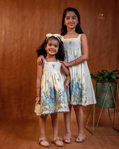 Adorable Embroidered Kora Cotton Frock for Kids – Light & Comfy