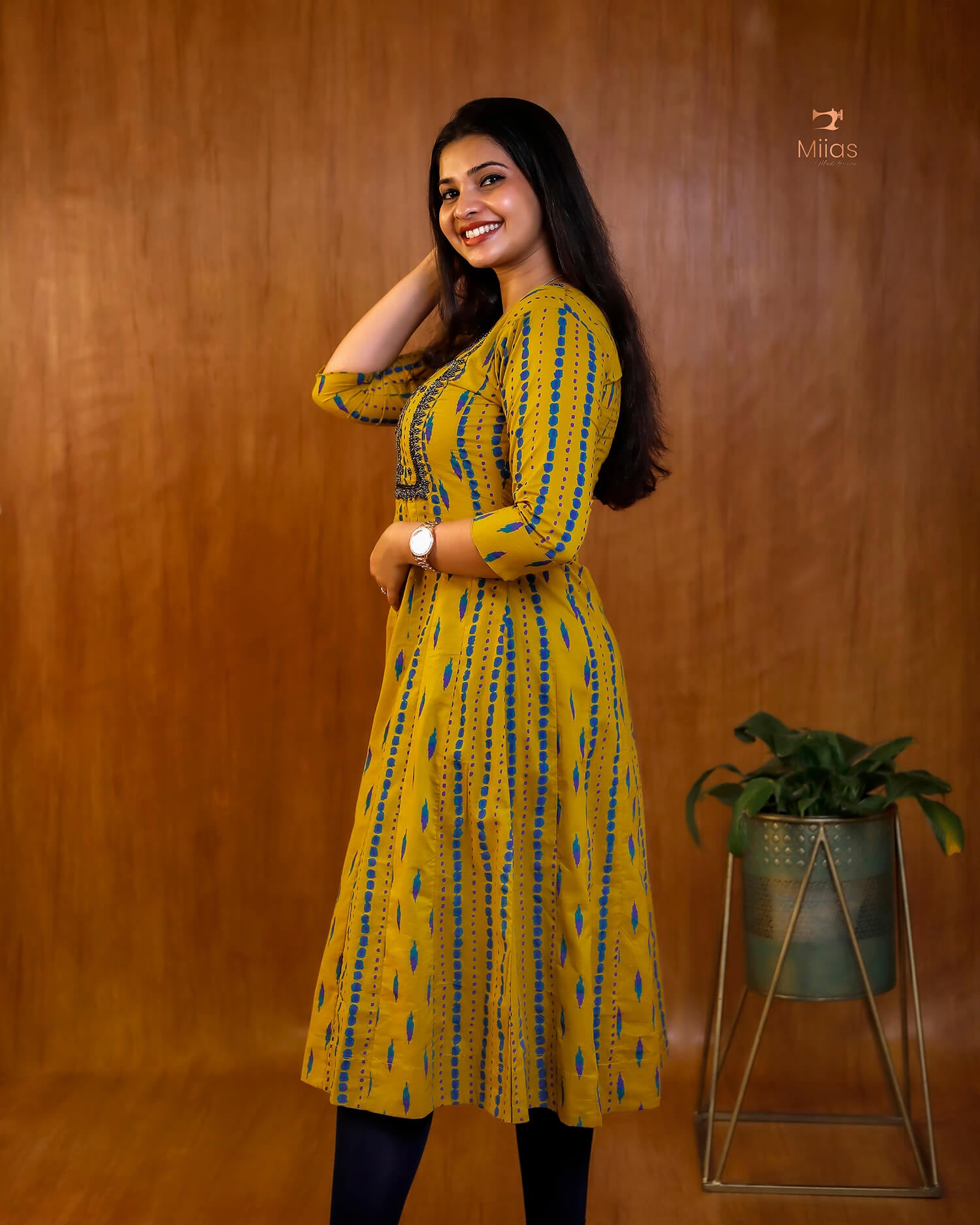 Panel-Cut Kurti | South Cotton | Heavy Bead & Mirror Work