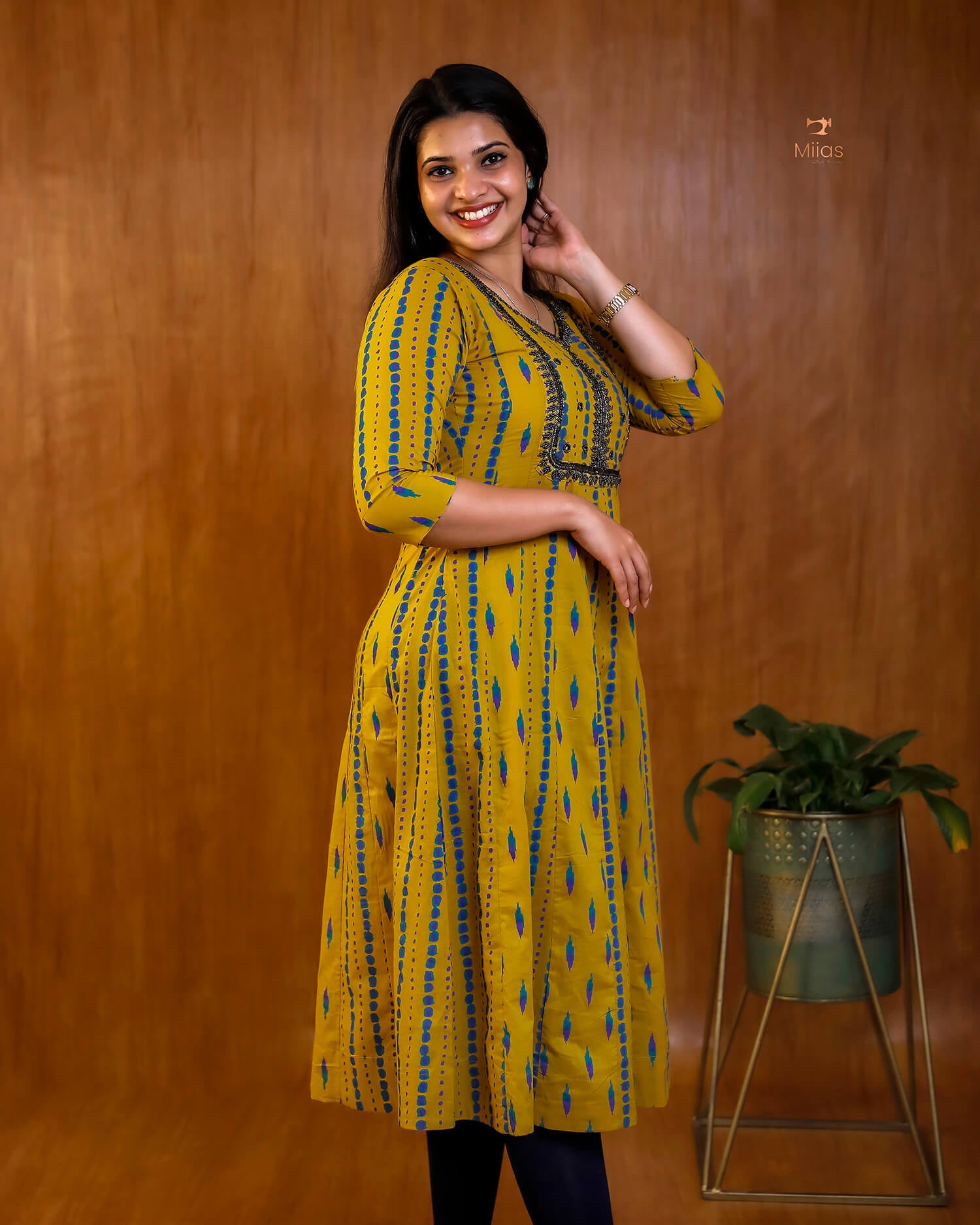 Panel-Cut Kurti | South Cotton | Heavy Bead & Mirror Work