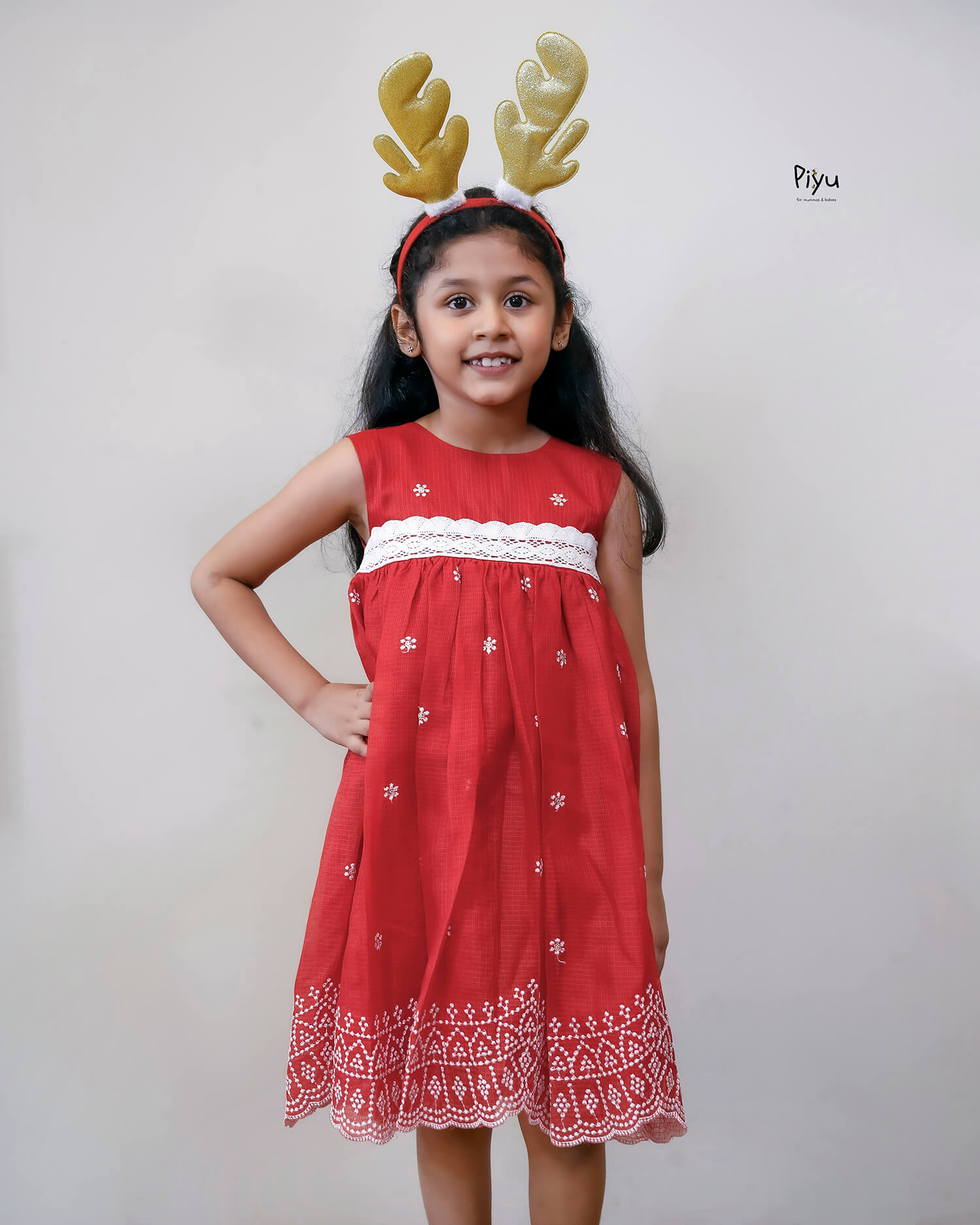 Embroidered Net Kota Frock | Enchanting Kids Dress