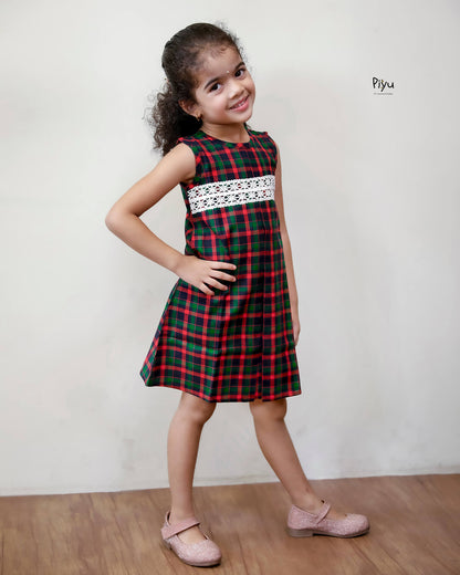 Spun-Cotton A-Line Dress | Crochet Lace & Twirl-ready