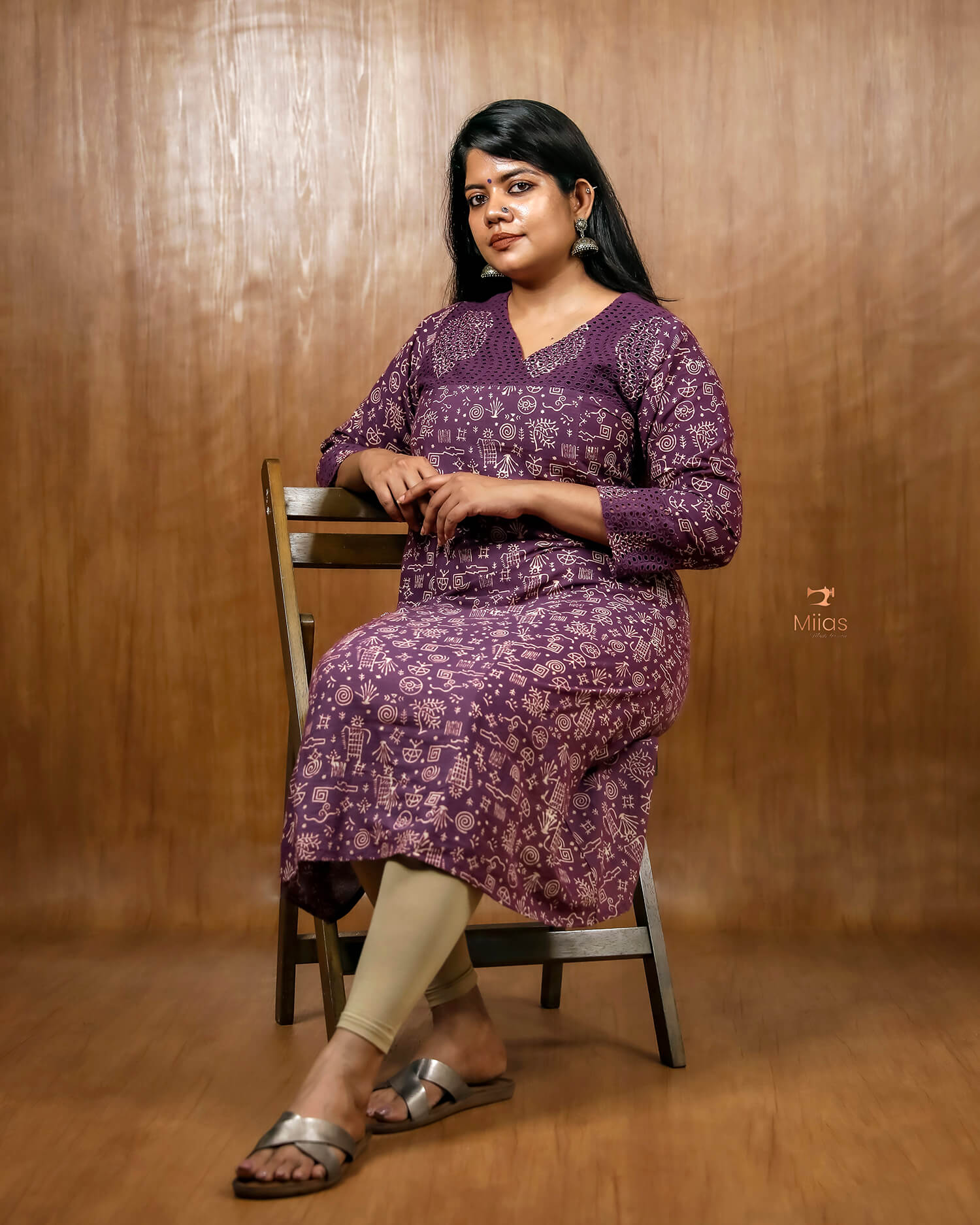 Hand Block Printed Cotton Kurti with Cutwork Detail