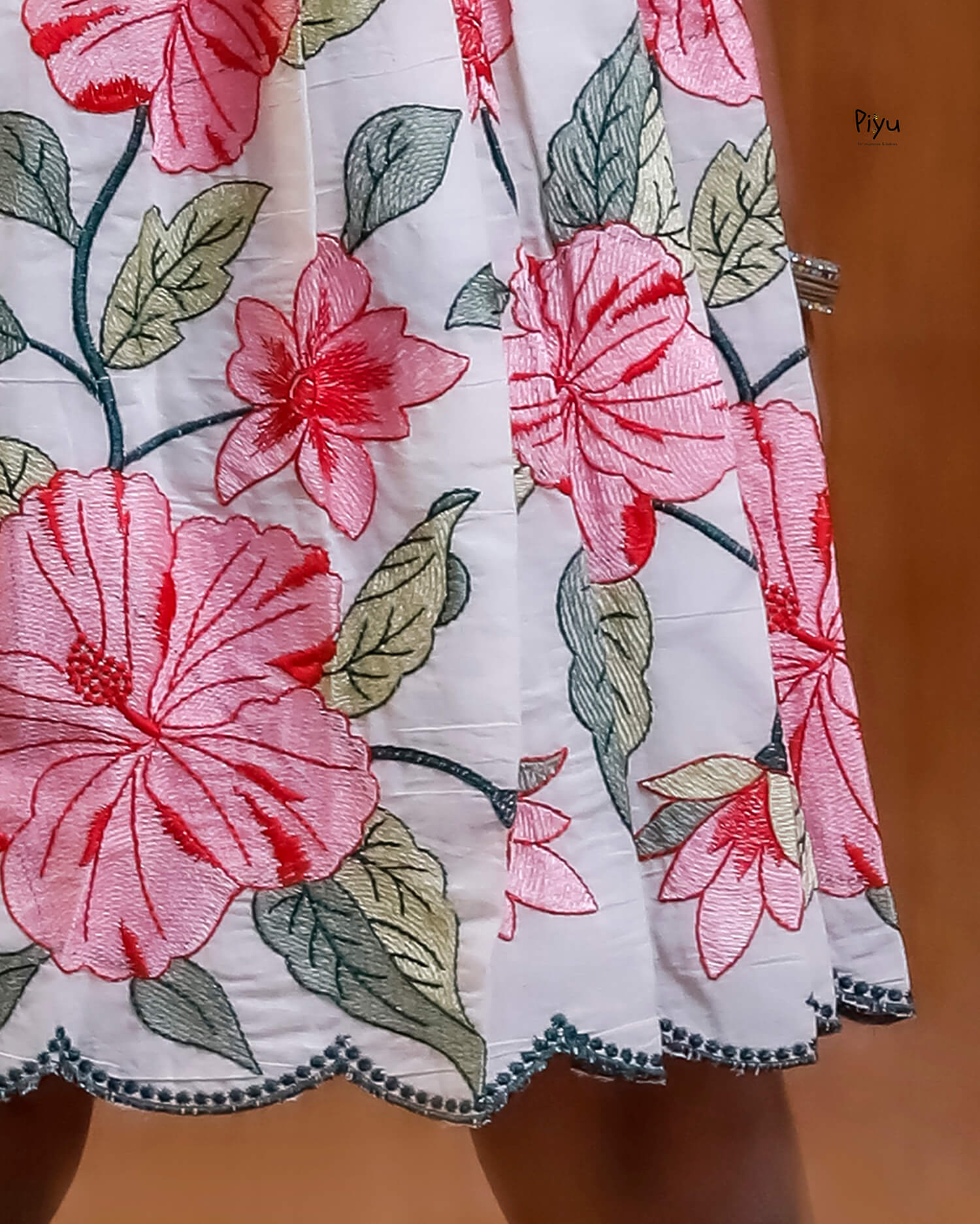 Soft Kora Cotton Embroidered Girls' Frock