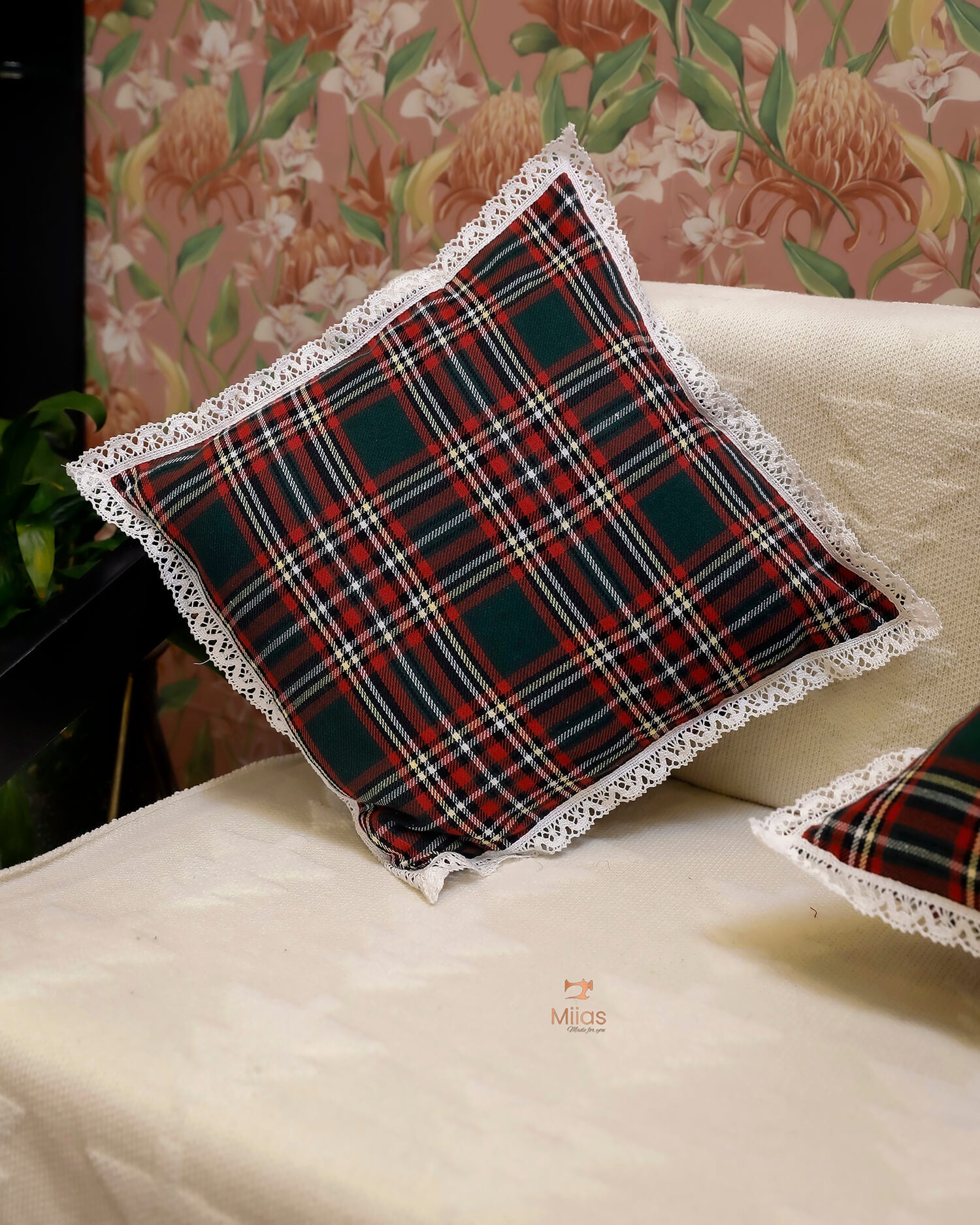 Flannel Square Cushion Covers - Cozy Plaid Christmas Collection
