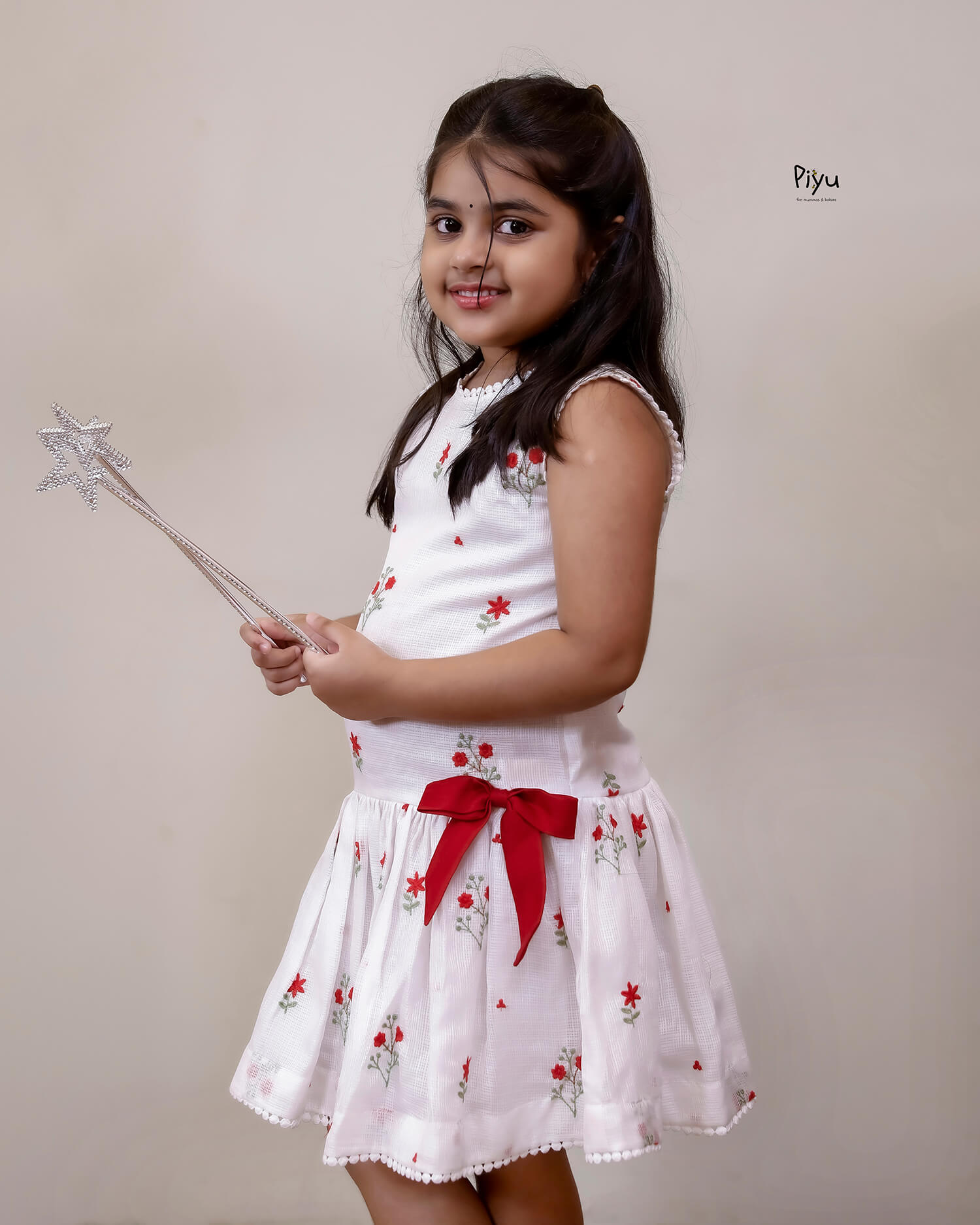 Kota Frock: Embroidered Low-Waist Kids Dress with Lace