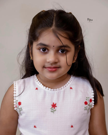 Kota Frock: Embroidered Low-Waist Kids Dress with Lace