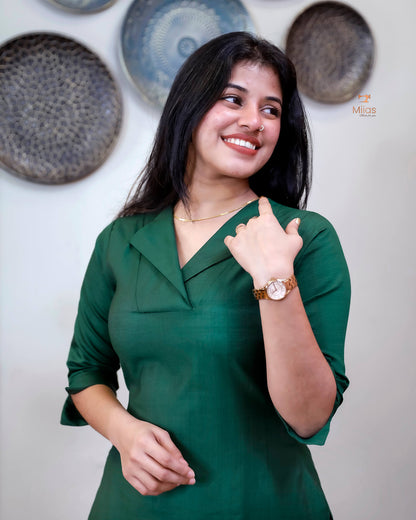 Vatican Two-Piece Set with Printed Chiffon Dupatta-Green.