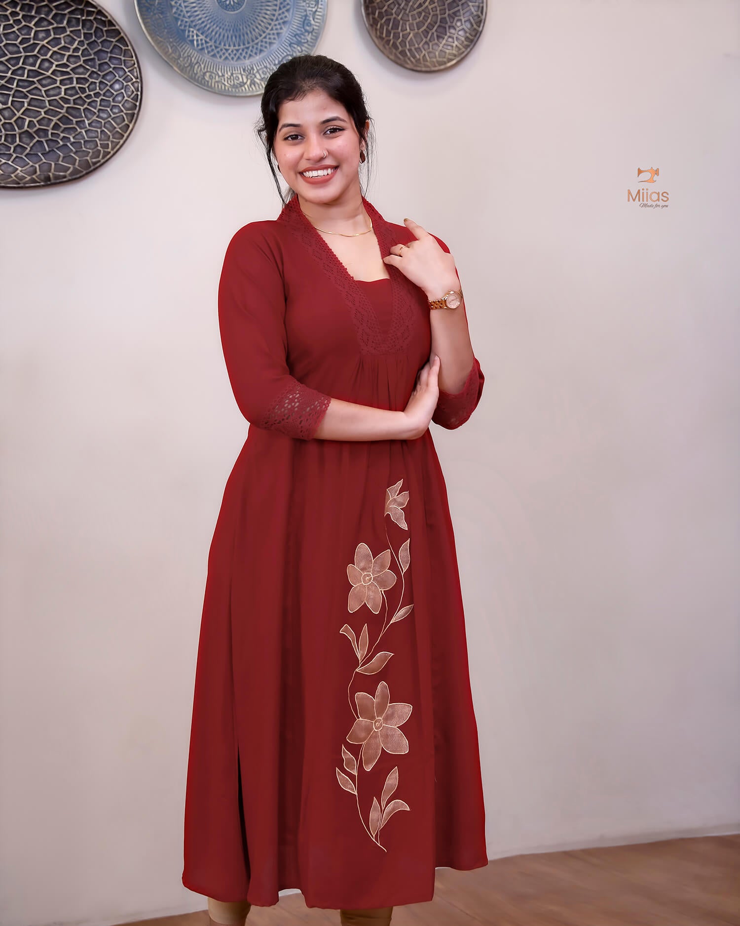 Rayon Cotton Dress Kurti | Stylish Three-Panel Cut & Pocket