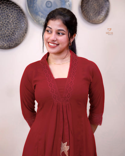 Rayon Cotton Dress Kurti | Stylish Three-Panel Cut & Pocket