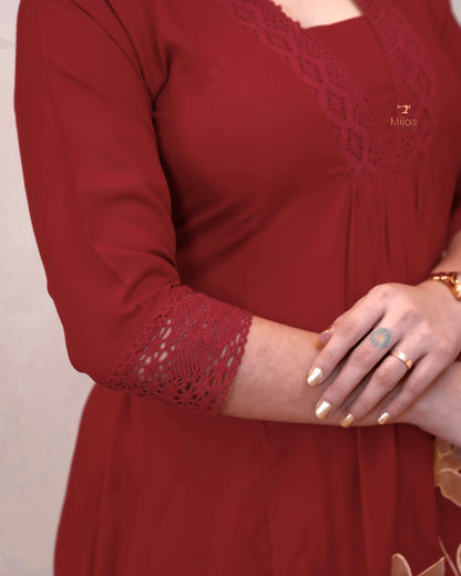 Rayon Cotton Dress Kurti | Stylish Three-Panel Cut & Pocket