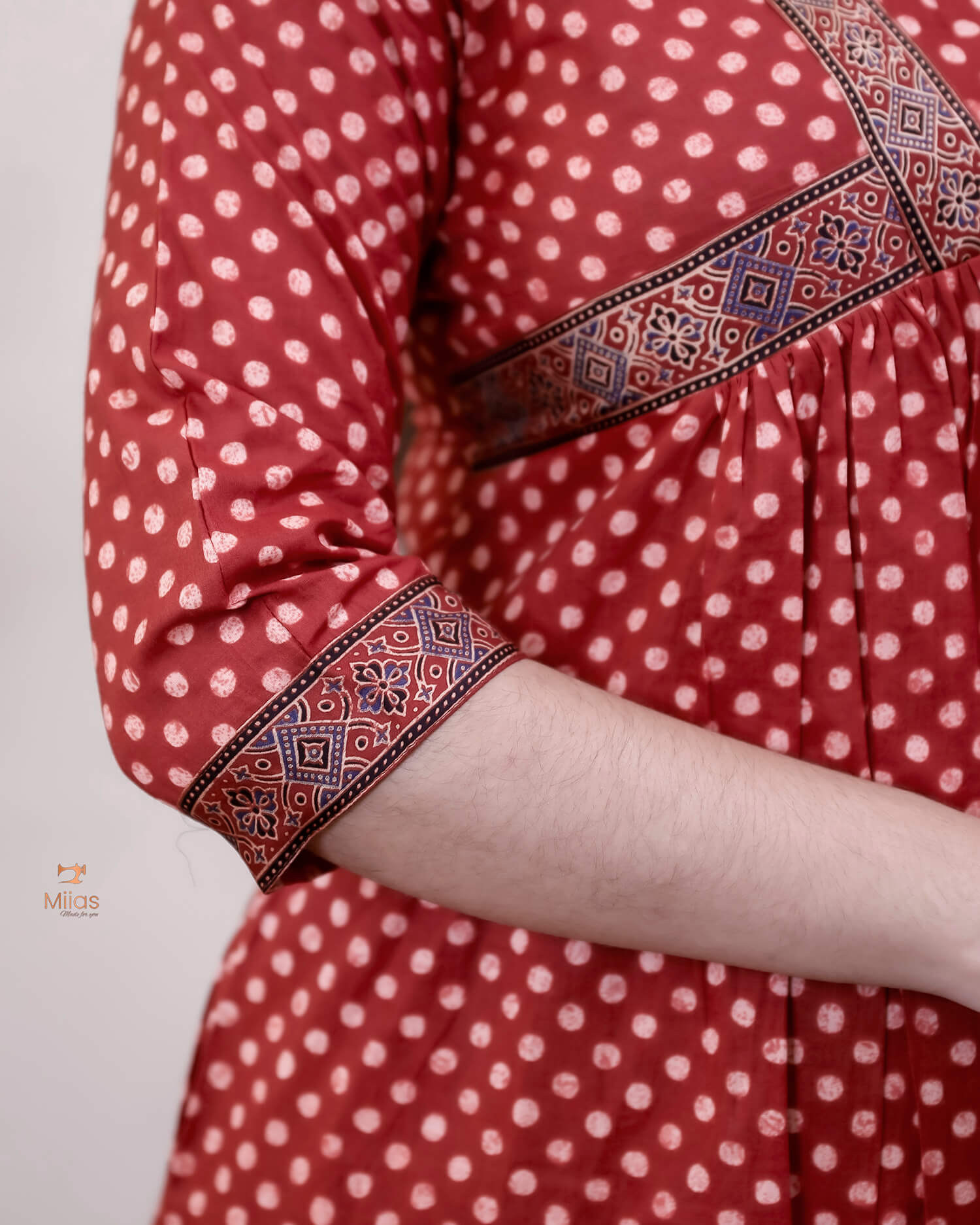 South Cotton Alia-Cut Dress Kurti, Modal Silk Trim