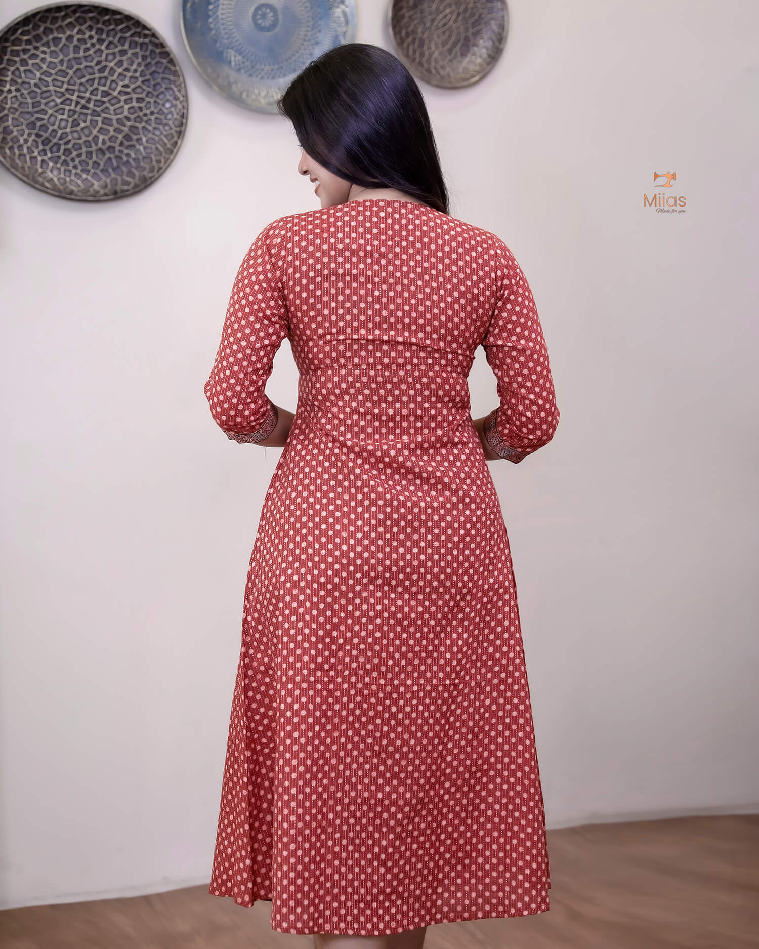 Kantha Cotton Alia Kurti with Modal Silk Trim