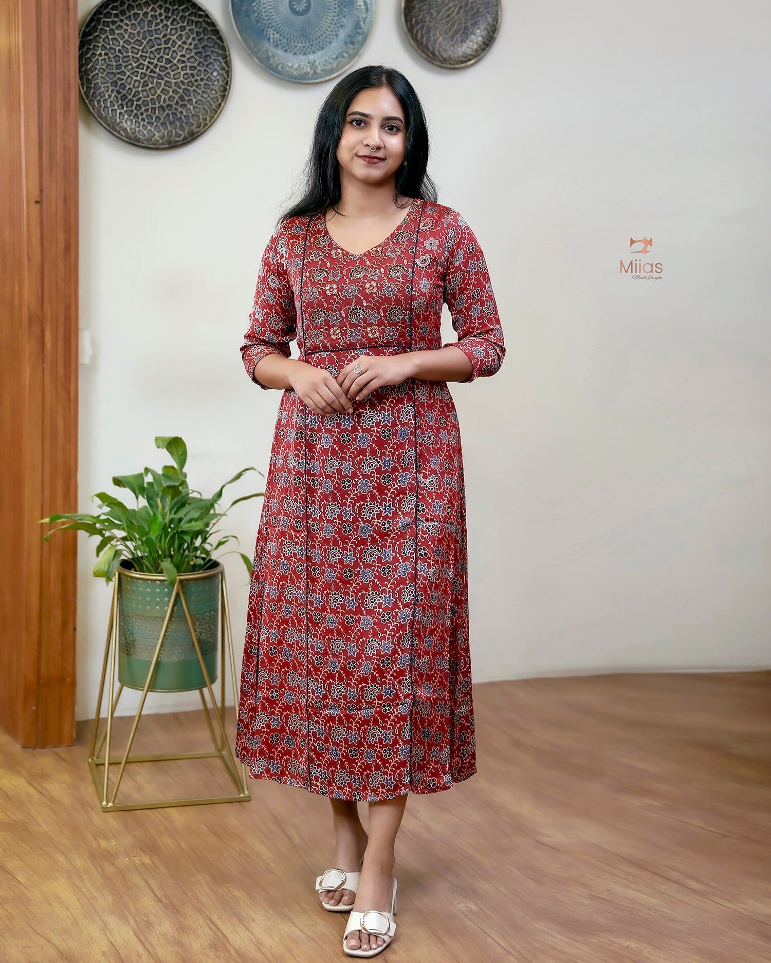 Modal Silk Kurti: Embellished & Lined for Elegance