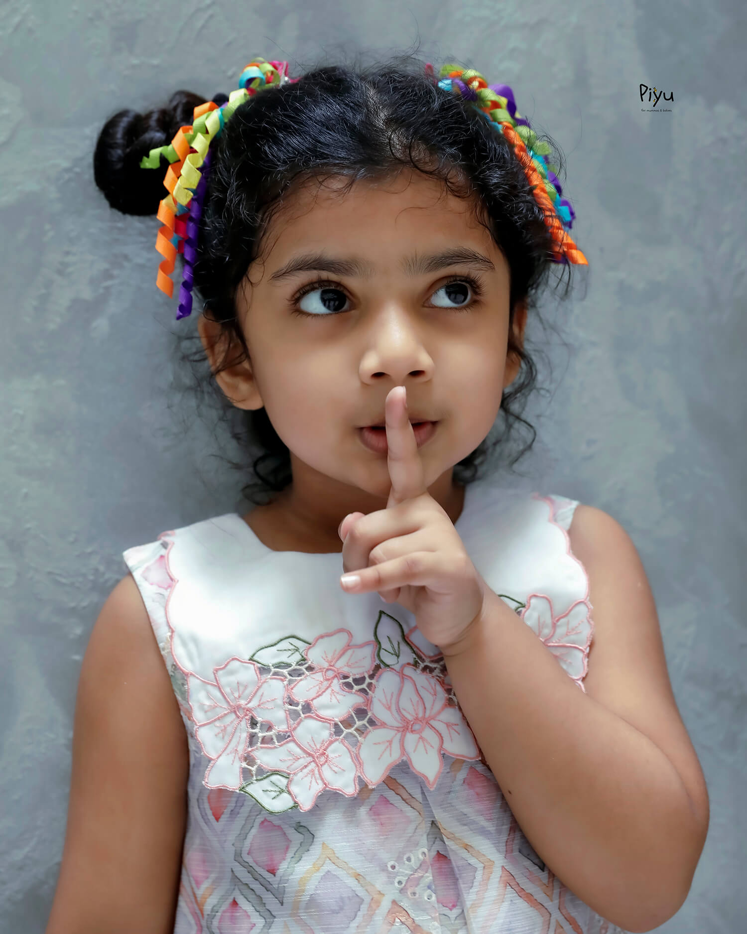 Linen Hakoba Frock: Scalloped Cutwork Box Pleat Dress-Peach.