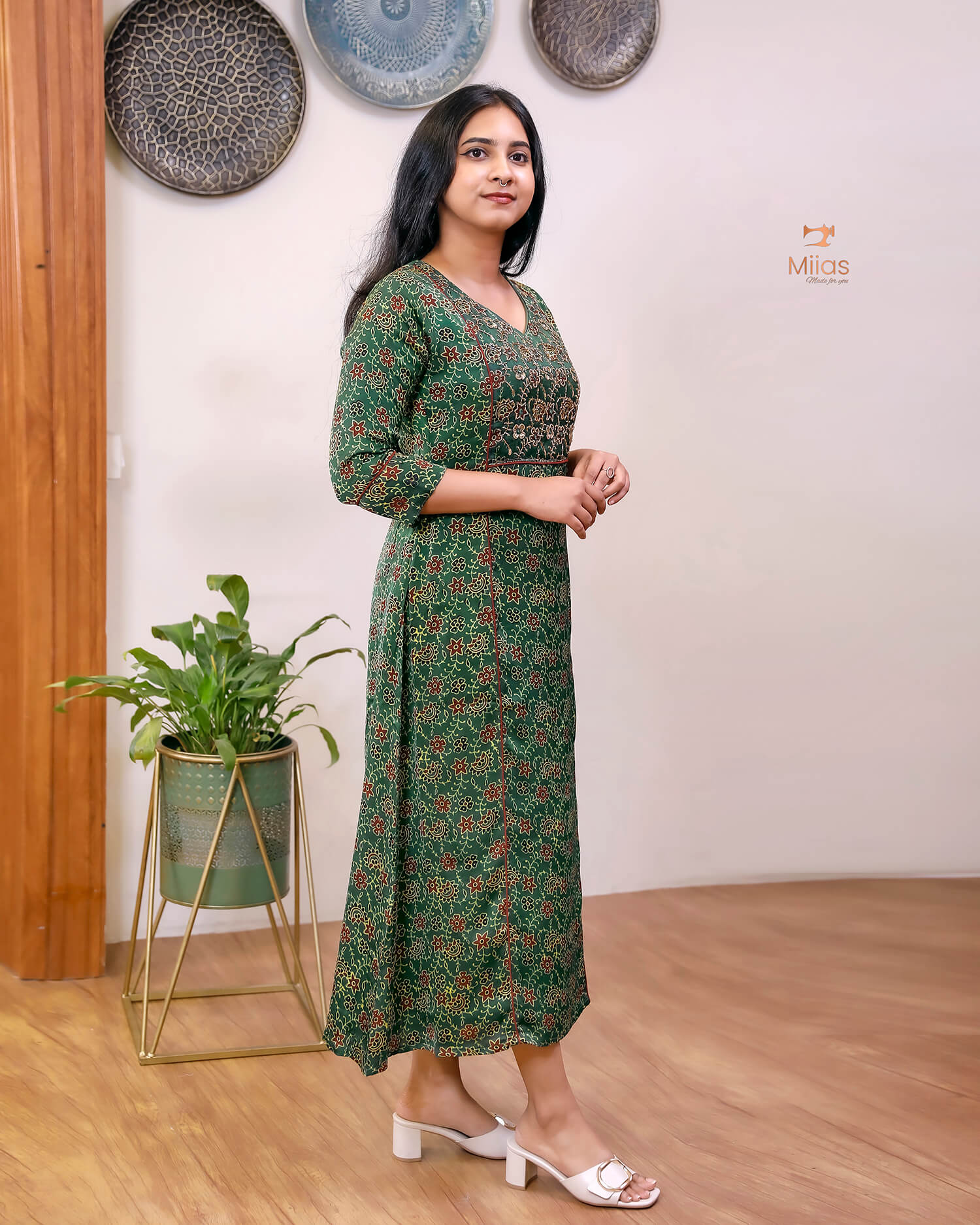 Modal Silk Kurti: Embellished & Lined for Elegance