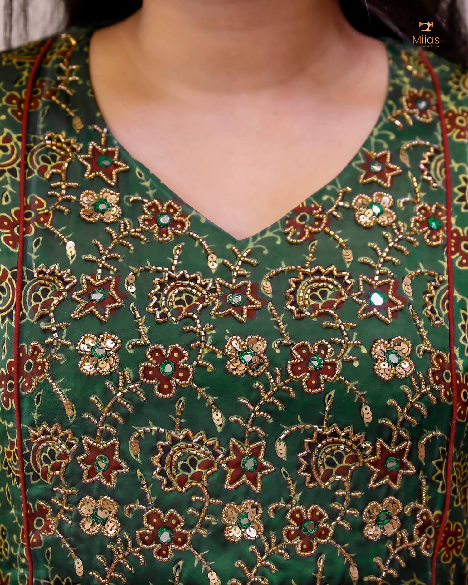 Modal Silk Kurti: Embellished & Lined for Elegance