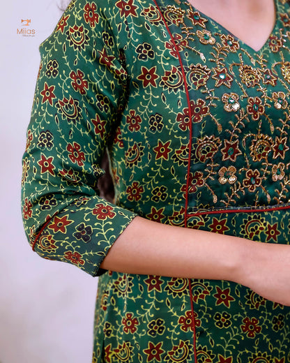 Modal Silk Kurti: Embellished & Lined for Elegance