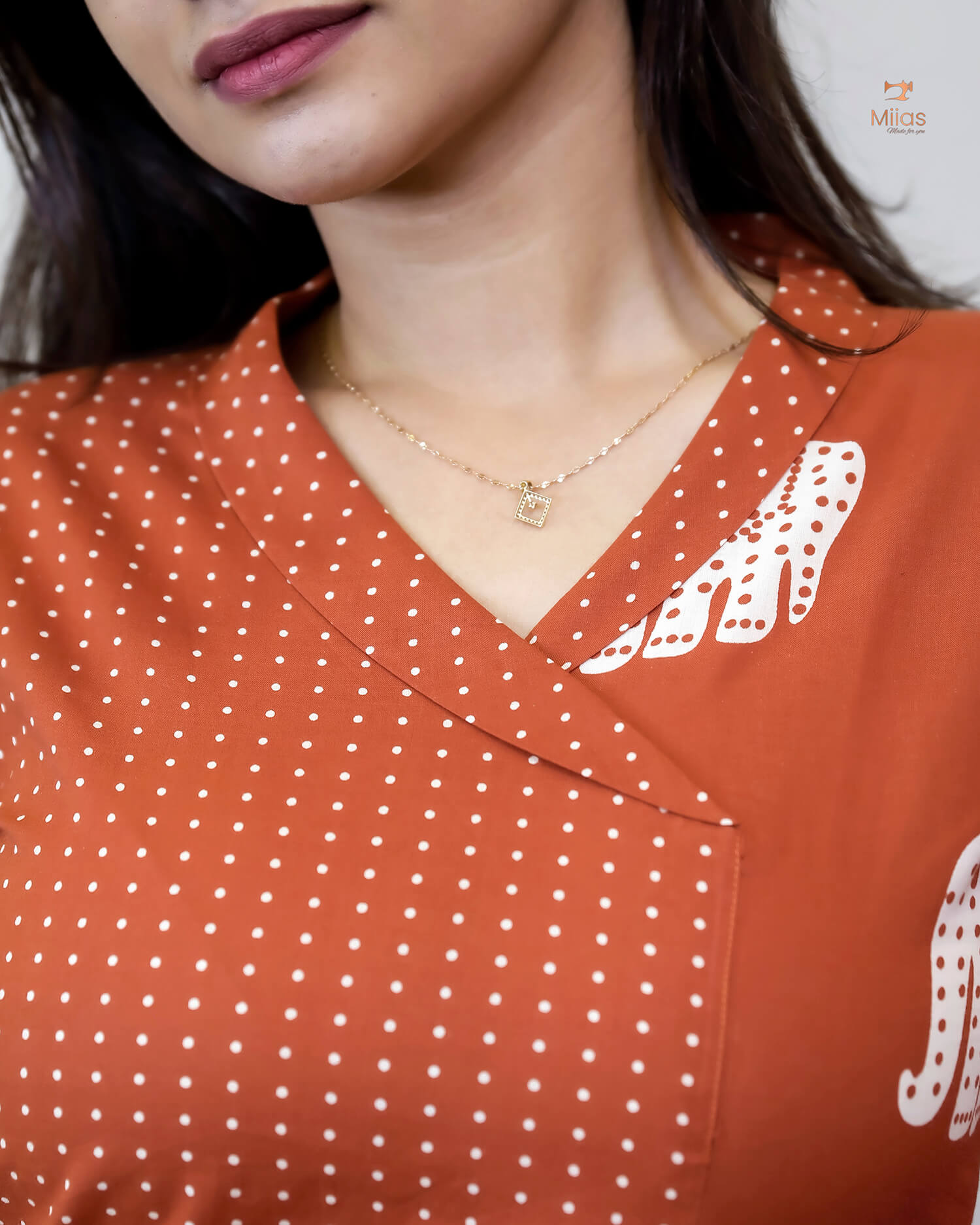 Premium Cotton Co-ord Set: Slit Top & Pocketed Bottom-Carrot Orange.