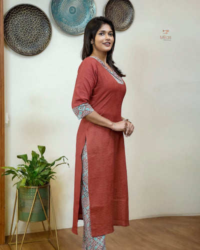 Pintuck & Kantha Top Only with Mirror Work